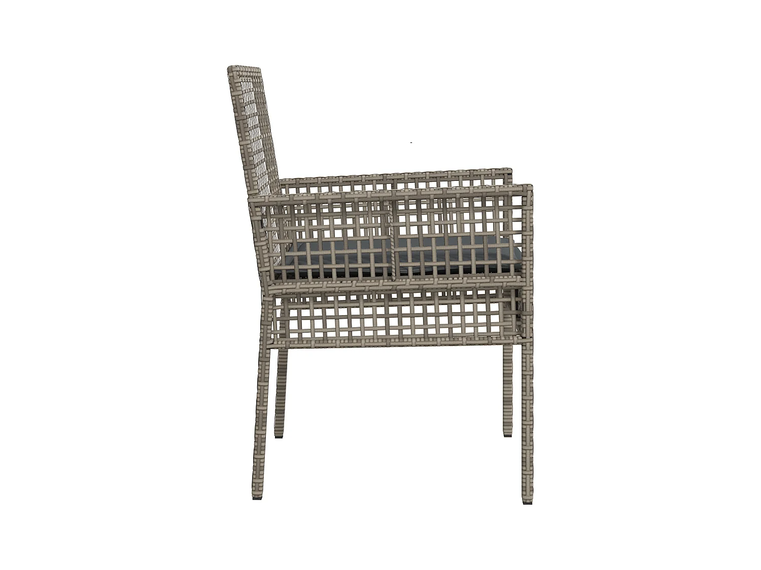 sedie da giardino con cuscini in polyrattan grigio