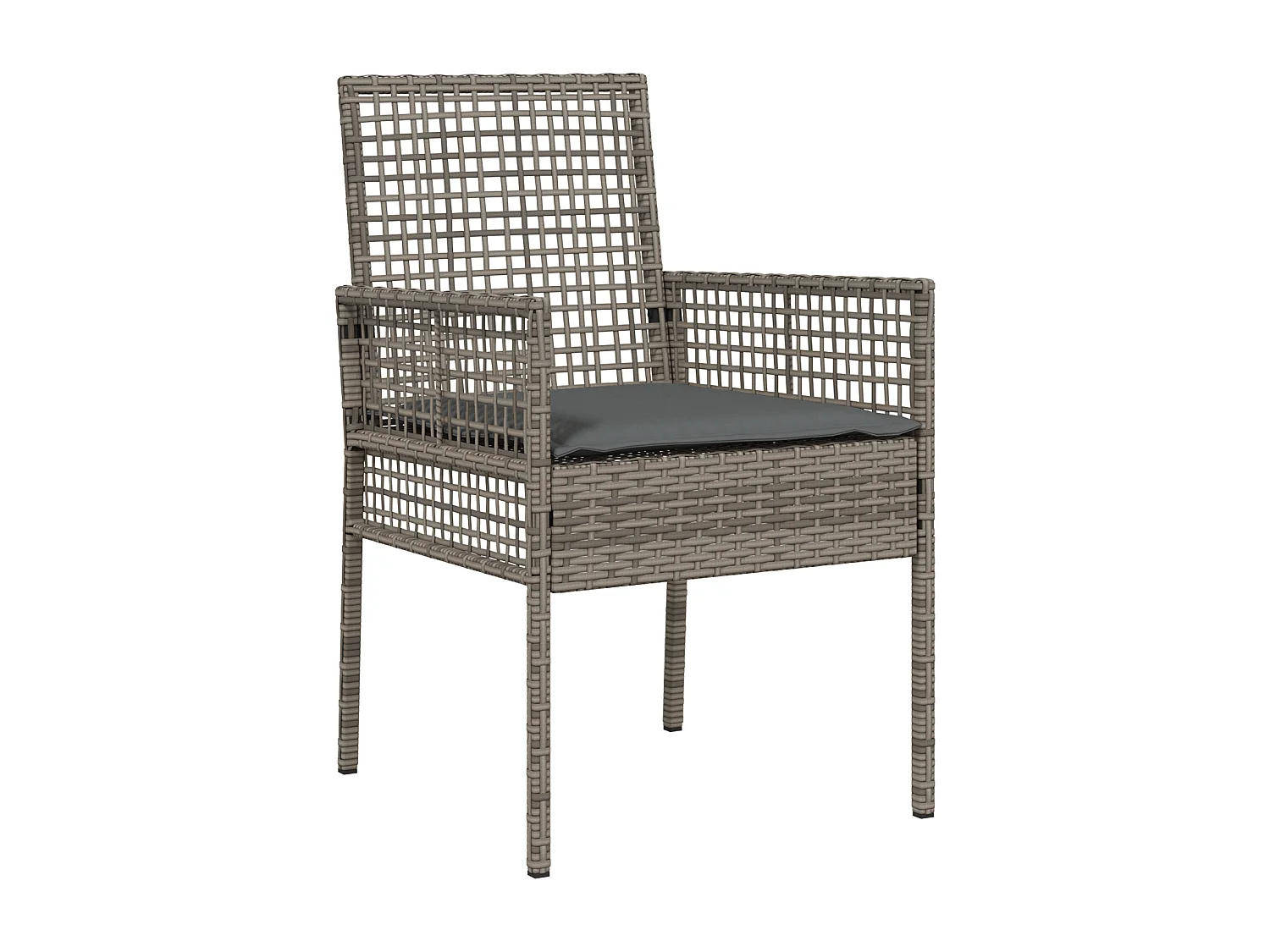 Chaises de jardin 2 pcs avec coussins gris en poly rattan