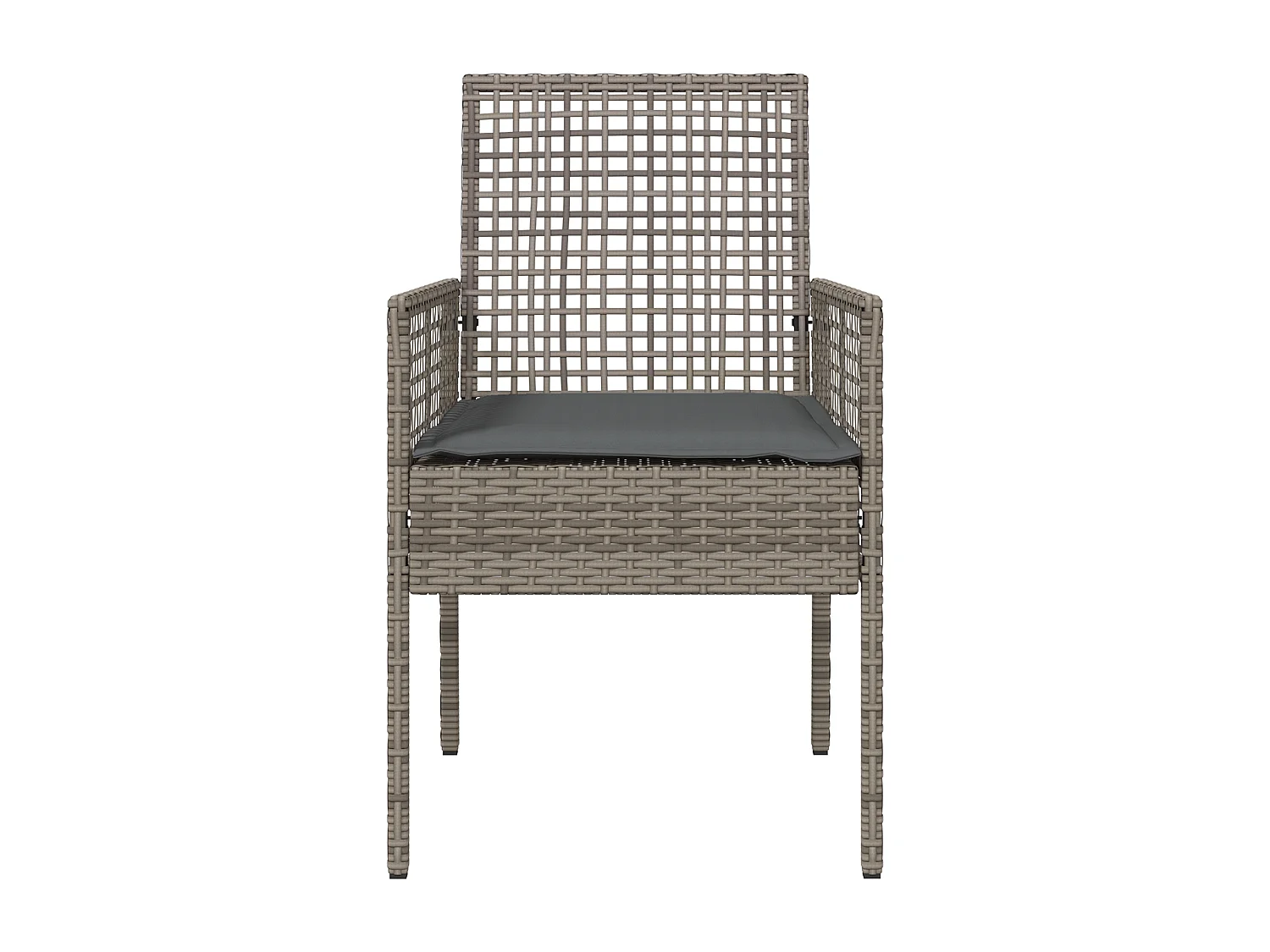 Chaises de jardin 2 pcs avec coussins gris en poly rattan