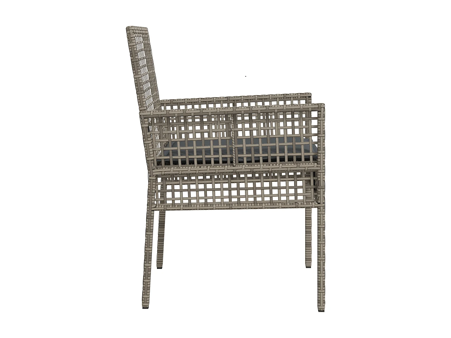 Chaises de jardin 2 pcs avec coussins gris en poly rattan