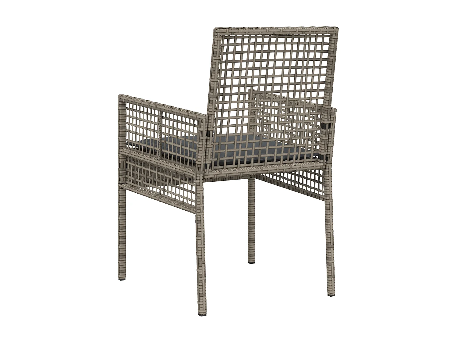 Chaises de jardin 2 pcs avec coussins gris en poly rattan