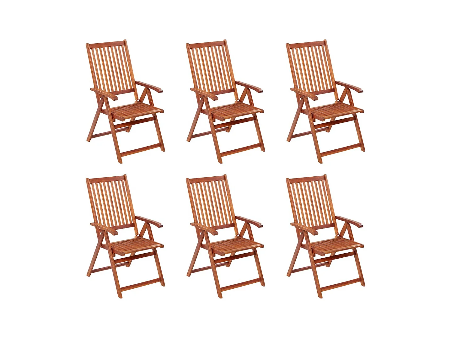 Chaises pliables de jardin lot de 6 Bois d'acacia solide