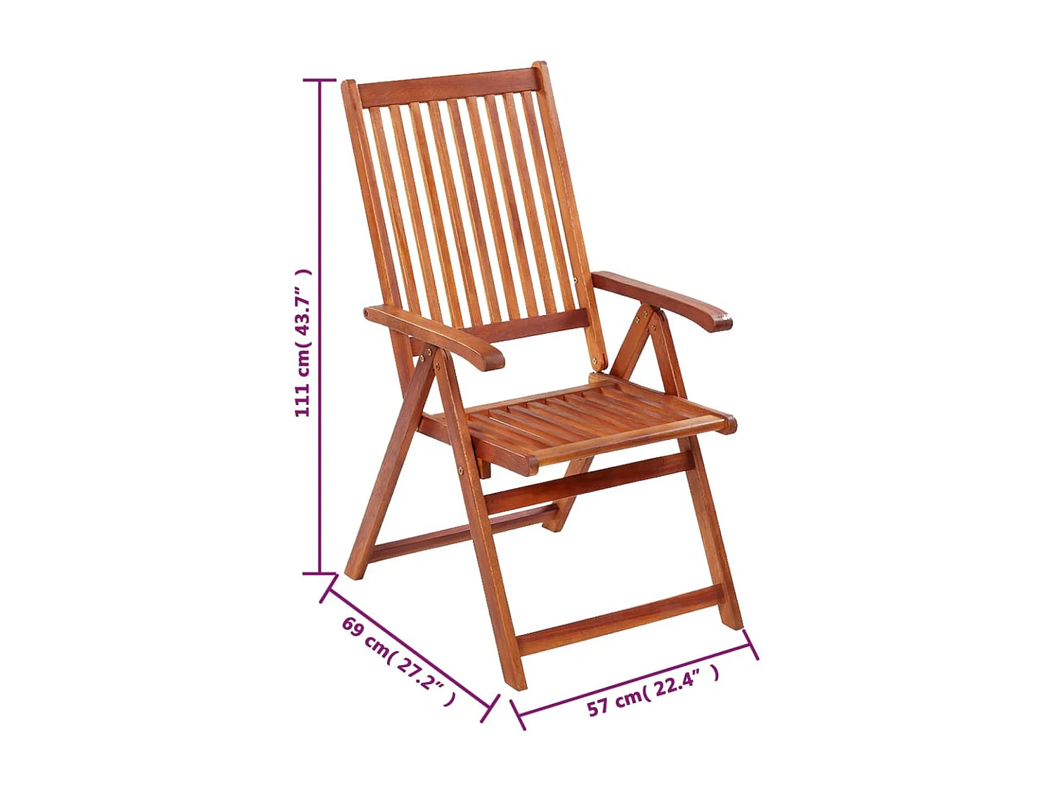 Chaises pliables de jardin lot de 6 Bois d'acacia solide