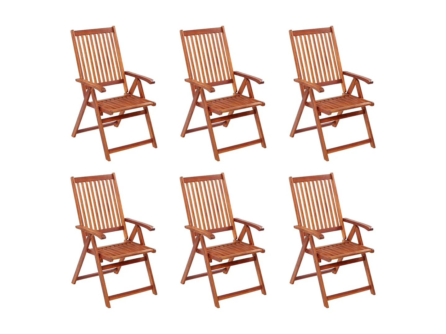 Chaises pliables de jardin lot de 6 Bois d'acacia solide