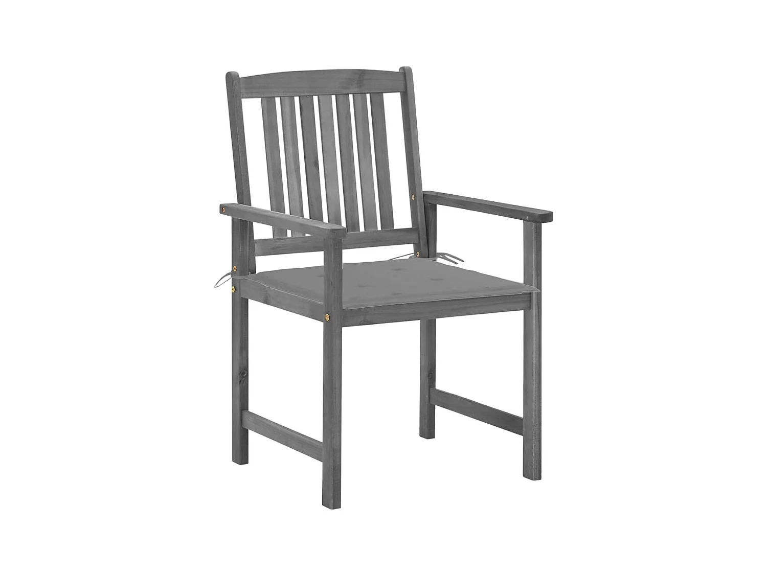 Tuinstoelen en kussens set van 4 Grijs Massief acaciahout