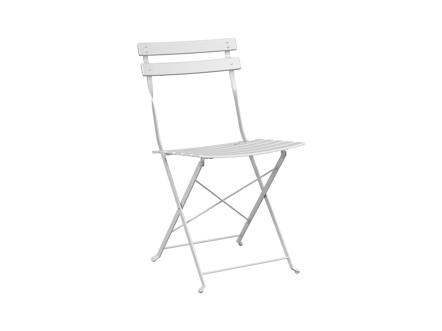 2-delige witte stalen opvouwbare tuinstoelen