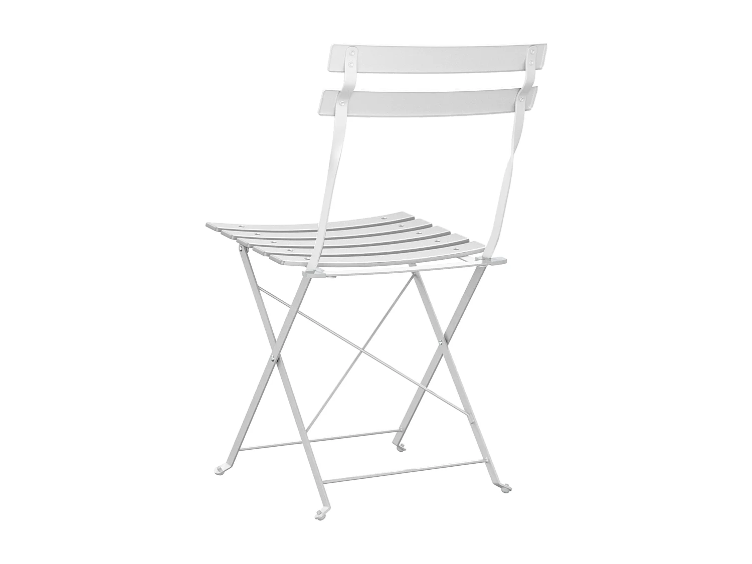 Sillas de jardín plegables de acero blanco de 2 piezas