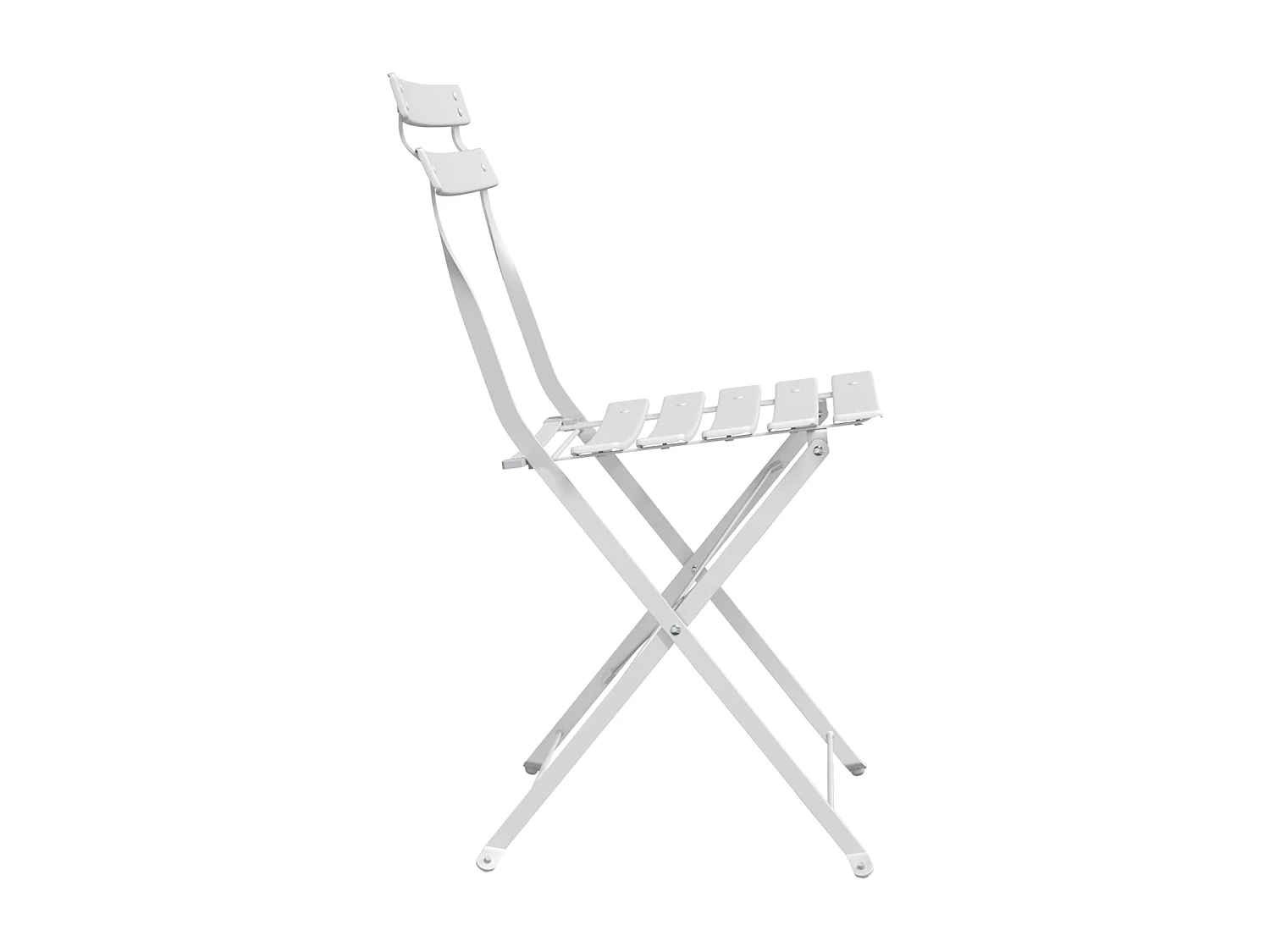 2-delige witte stalen opvouwbare tuinstoelen