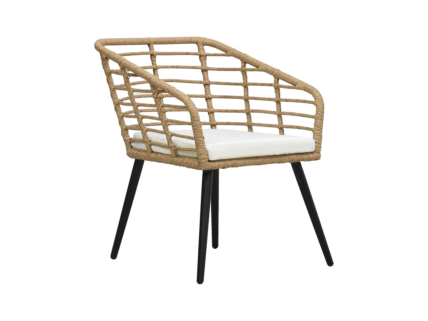 Set di 2 sedie da giardino con cuscini in vimini e resina di quercia