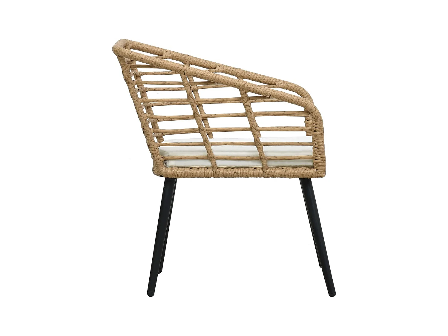 Set di 2 sedie da giardino con cuscini in vimini e resina di quercia