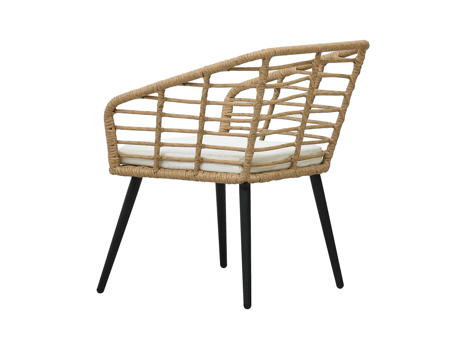 Set di 2 sedie da giardino con cuscini in vimini e resina di quercia