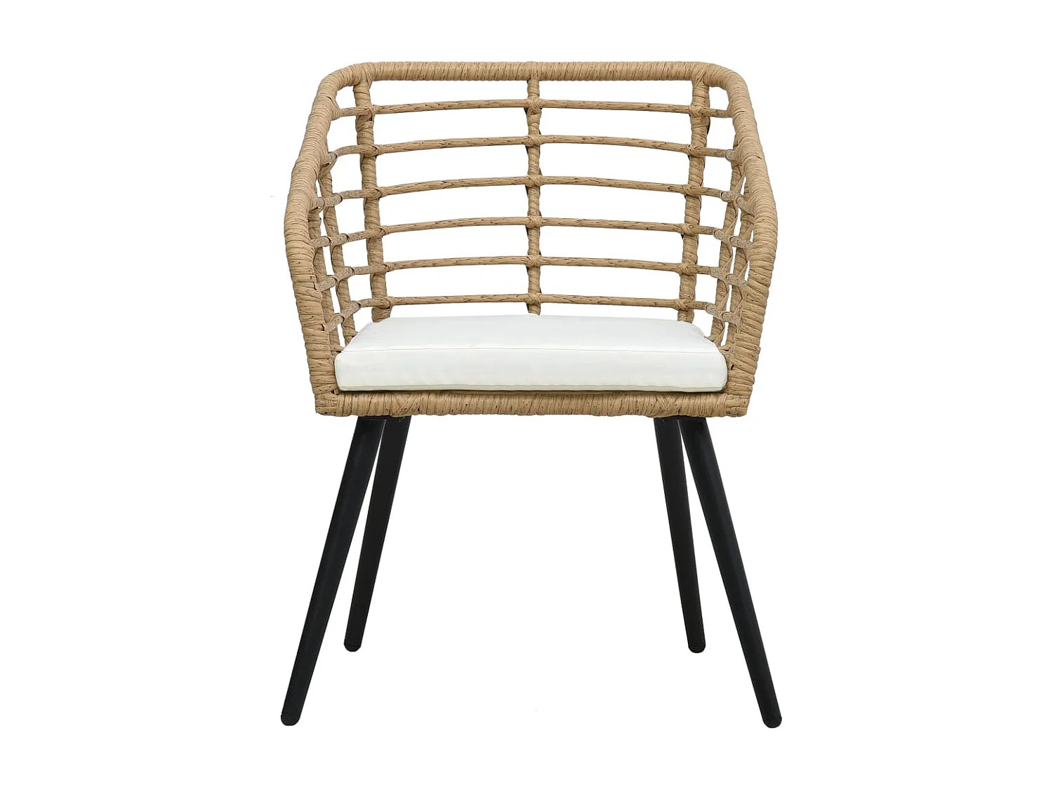 Chaises de jardin lot de 2 avec coussins Résine tressée Chêne