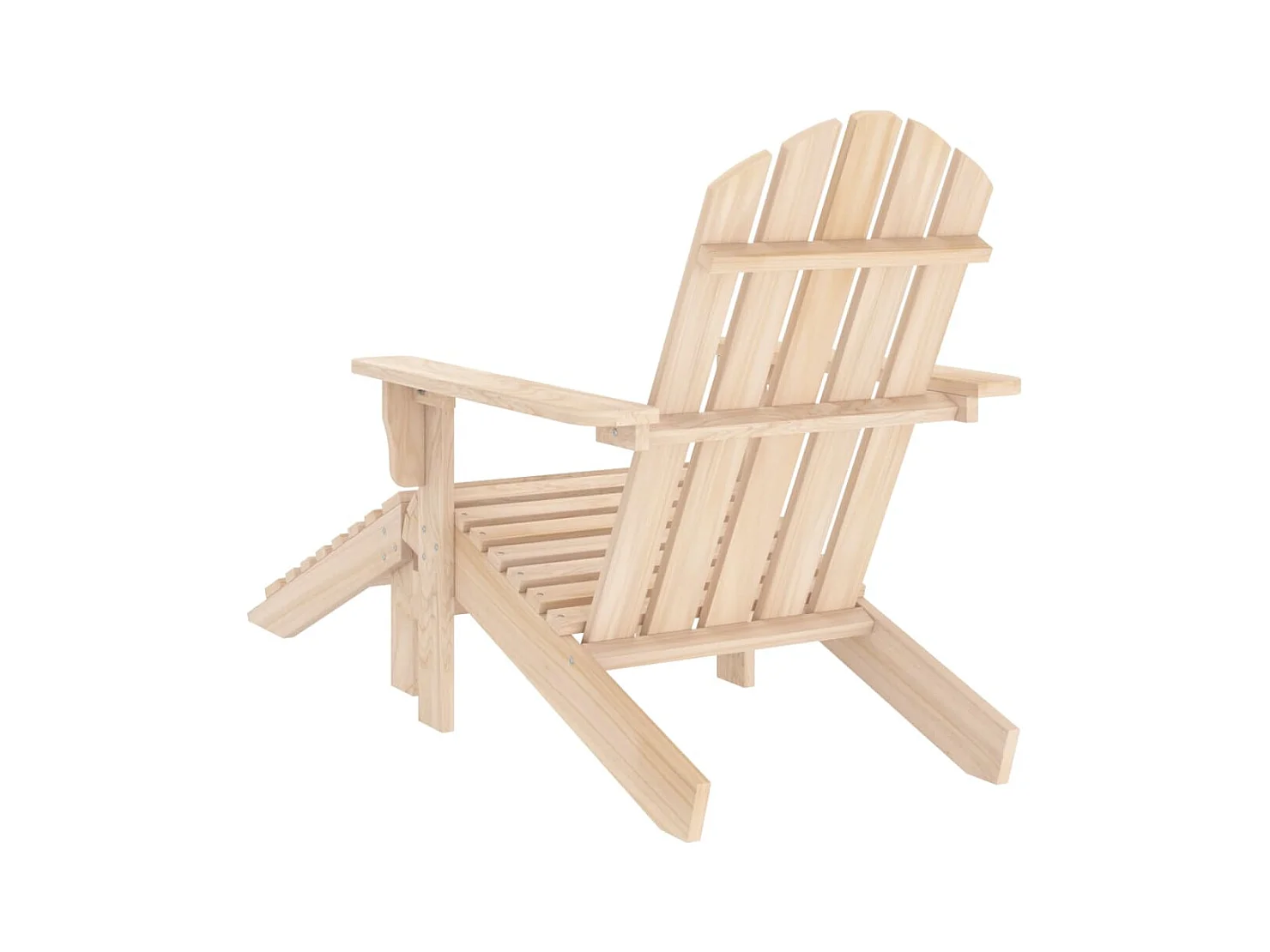 Chaise de jardin Adirondack avec pouf bois de sapin solide