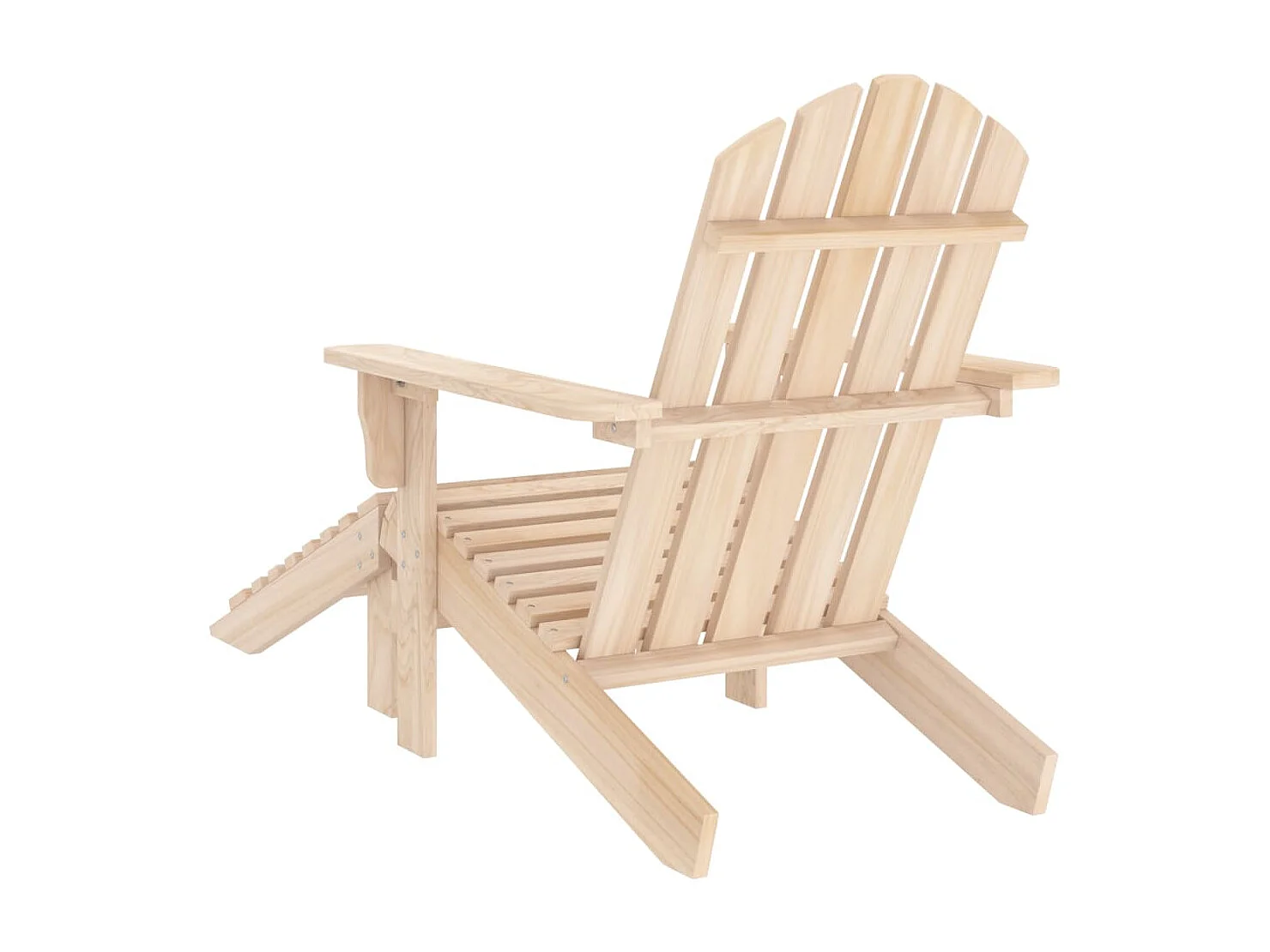 Chaise de jardin Adirondack avec pouf bois de sapin solide