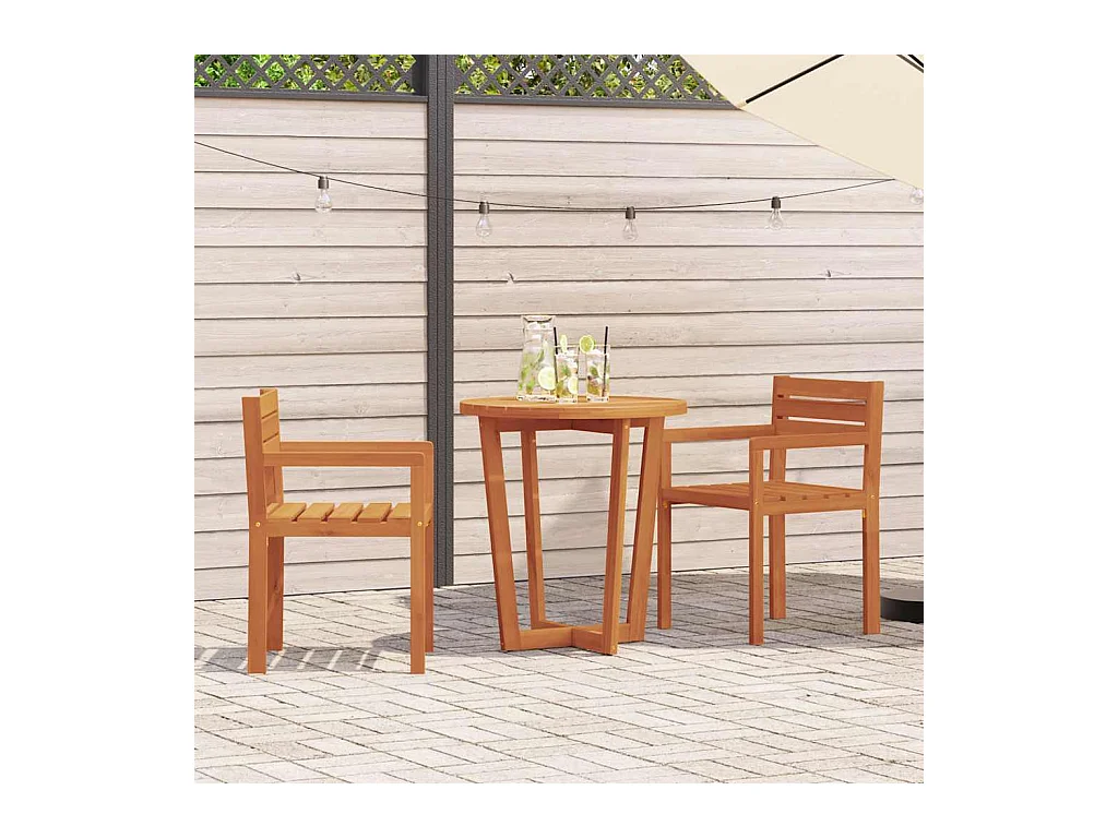 Chaises de jardin 2 pièces 50x53x80 cm Bois massif Acacia