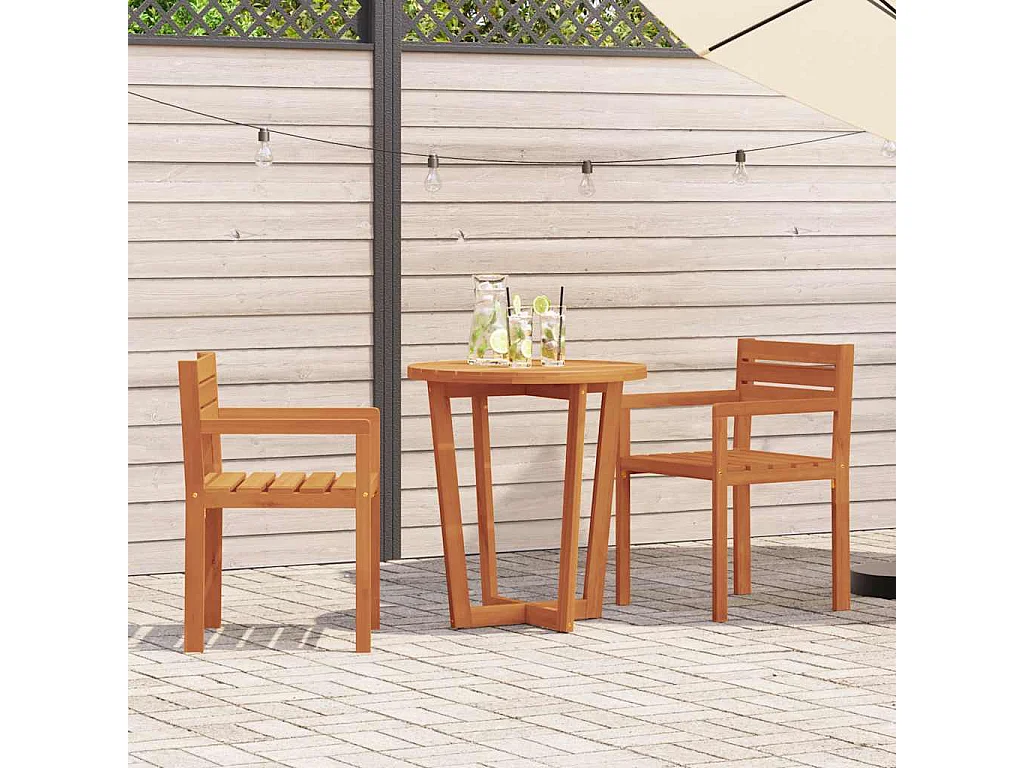 Chaises de jardin 2 pièces 50x53x80 cm Bois massif Acacia