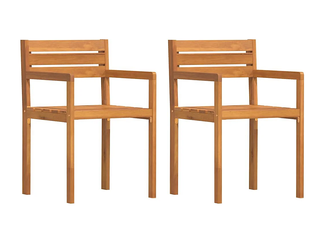 Chaises de jardin 2 pièces 50x53x80 cm Bois massif Acacia