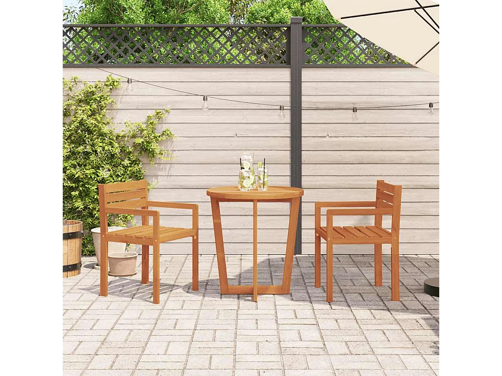 Chaises de jardin 2 pièces 50x53x80 cm Bois massif Acacia