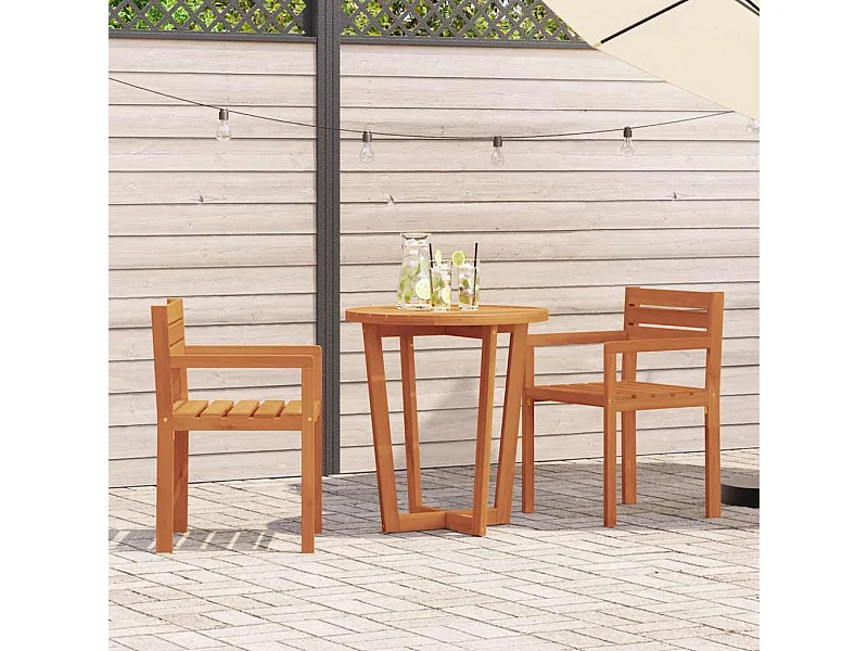 Chaises de jardin 2 pièces 50x53x80 cm Bois massif Acacia