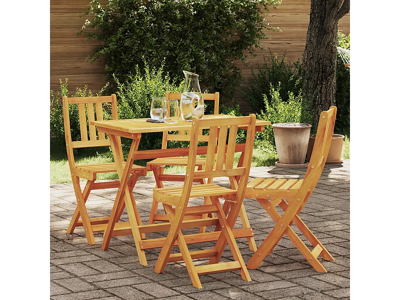 Chaises de jardin pliantes 4 pcs 36x46x86 cm Bois d'acacia massif