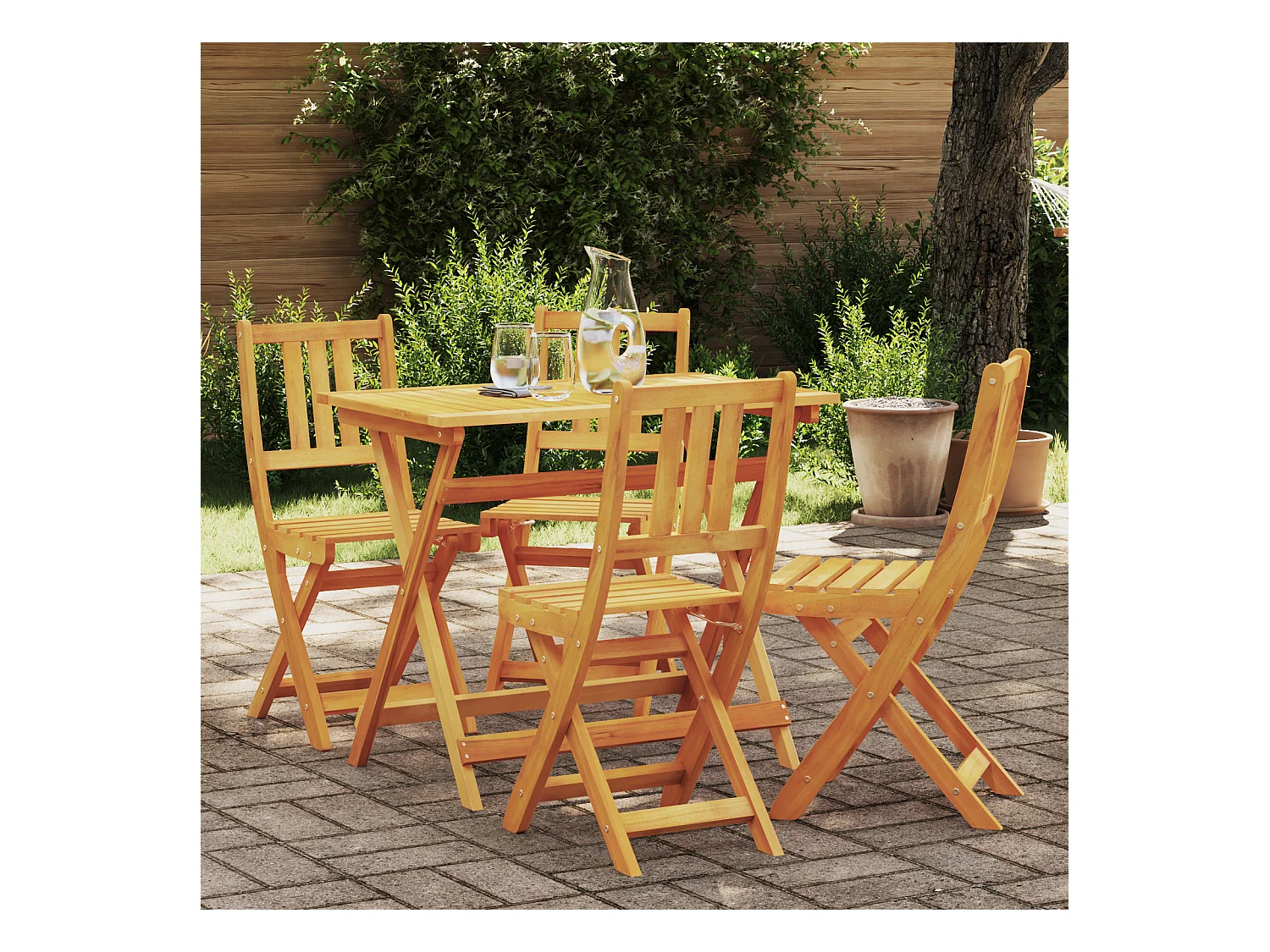Chaises de jardin pliantes 4 pcs 36x46x86 cm Bois d'acacia massif