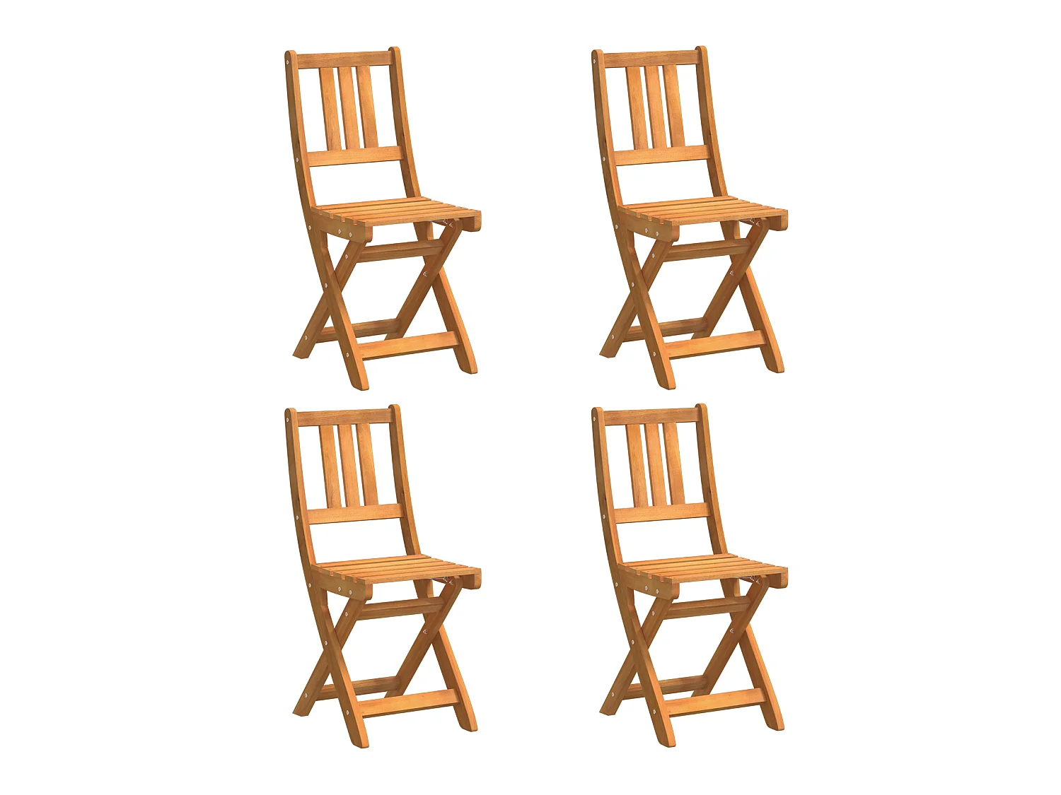 Chaises de jardin pliantes 4 pcs 36x46x86 cm Bois d'acacia massif