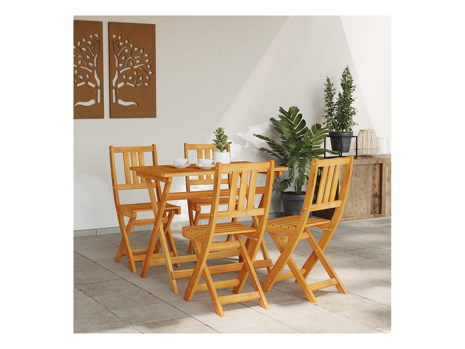 Chaises de jardin pliantes 4 pcs 36x46x86 cm Bois d'acacia massif