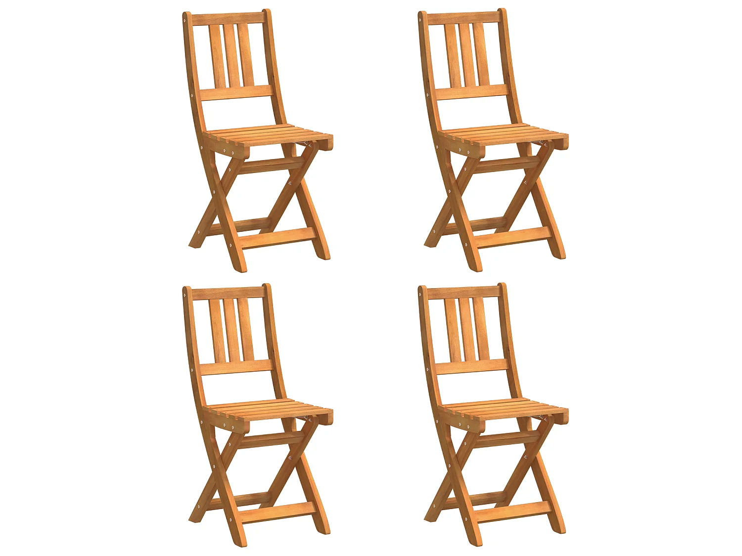 Chaises de jardin pliantes 4 pcs 36x46x86 cm Bois d'acacia massif