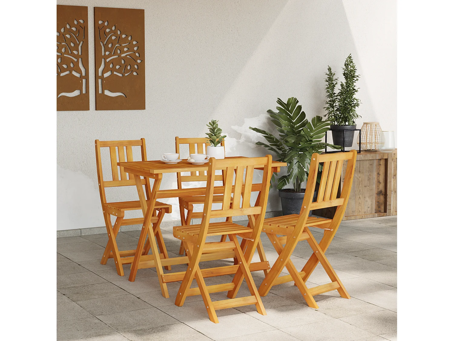 Chaises de jardin pliantes 4 pcs 36x46x86 cm Bois d'acacia massif