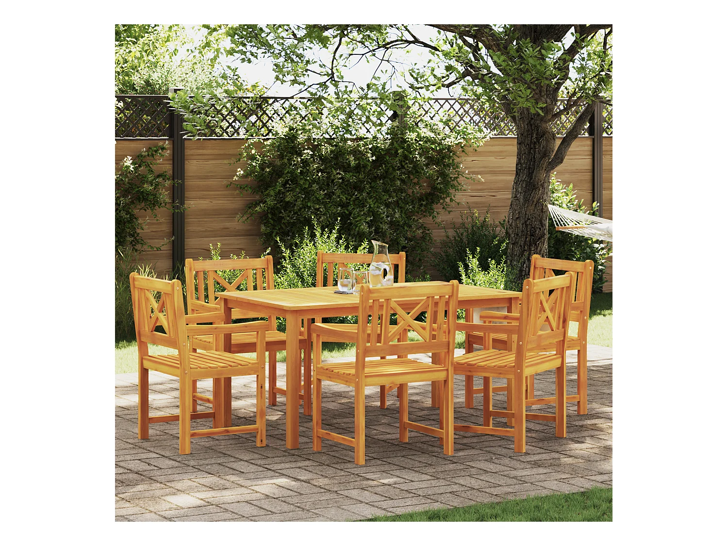 Chaises de jardin 6 pcs 56x55.5x90 cm Bois massif d'acacia