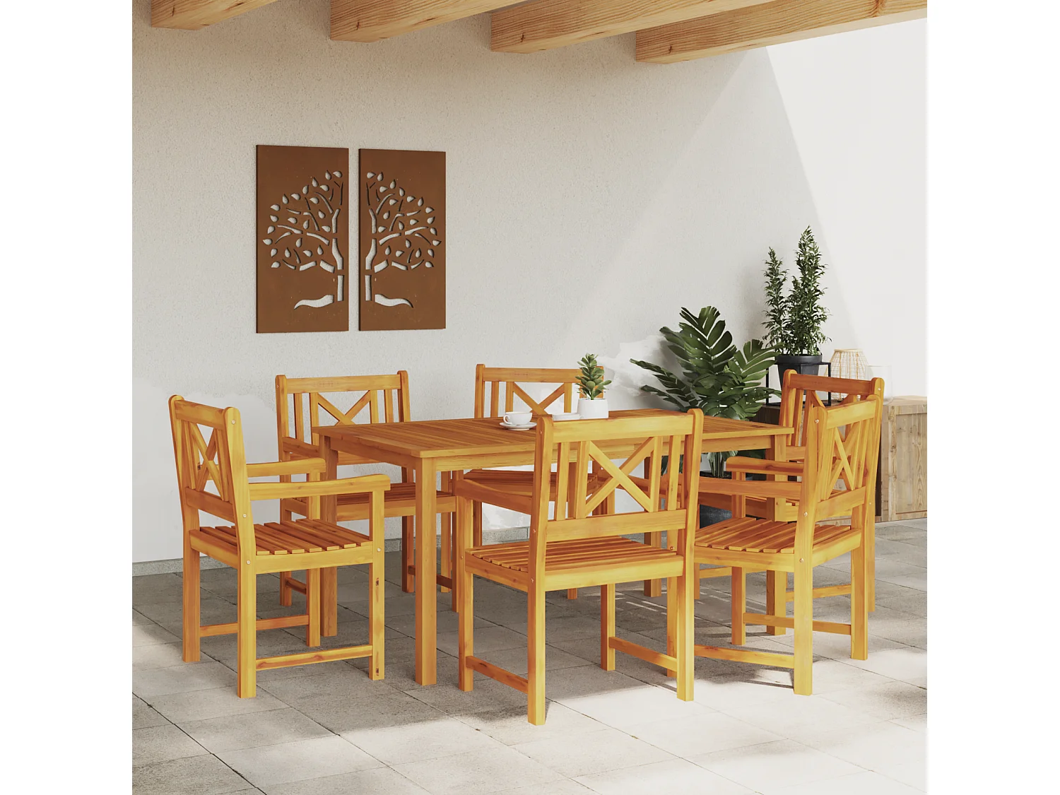 Chaises de jardin 6 pcs 56x55.5x90 cm Bois massif d'acacia
