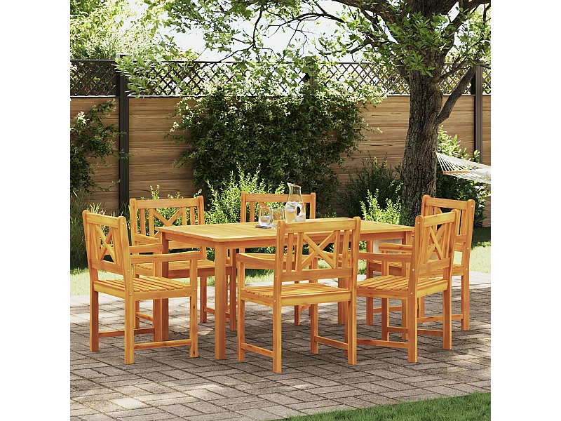 Chaises de jardin 6 pcs 56x55.5x90 cm Bois massif d'acacia