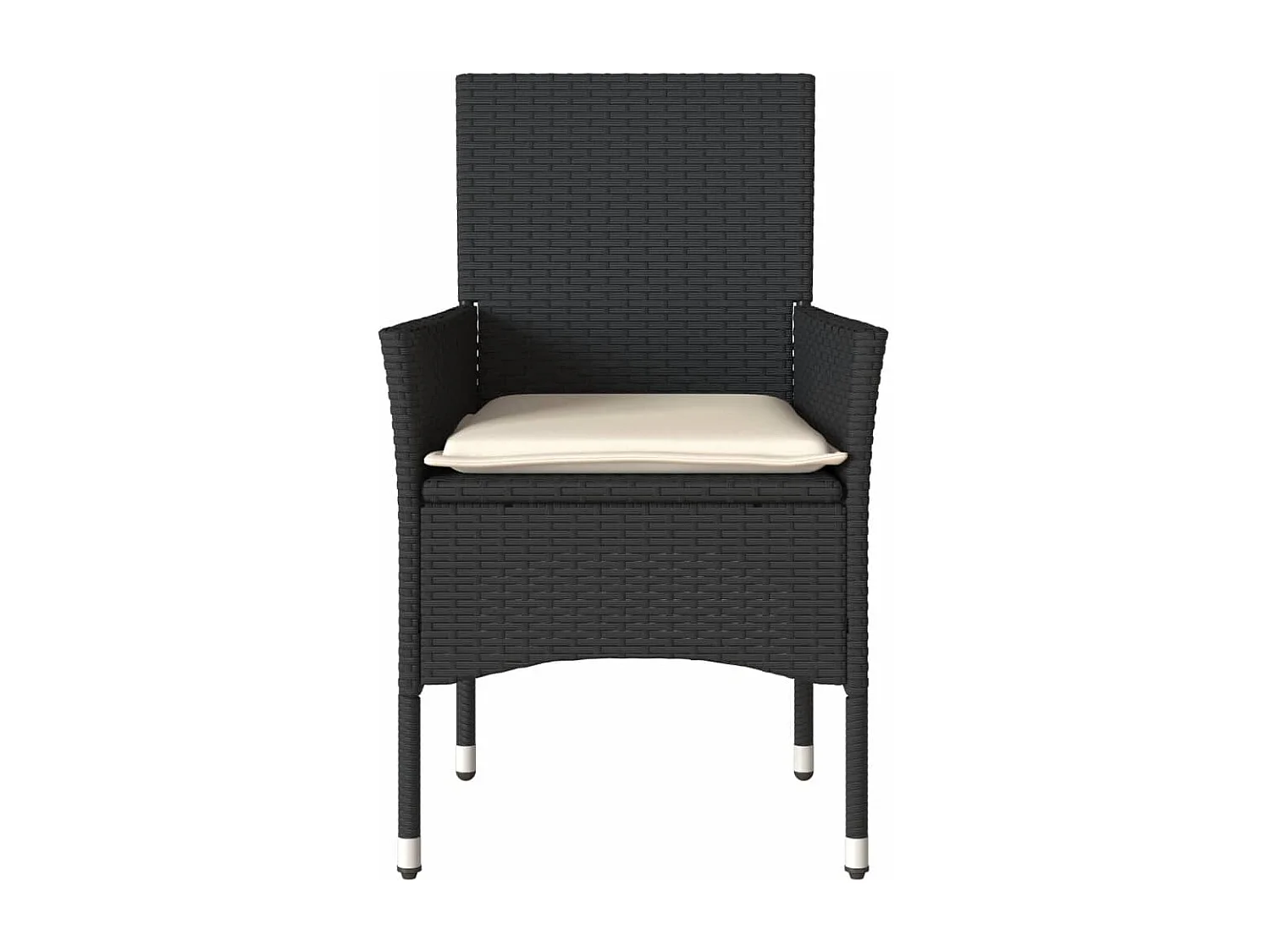 Chaises de jardin avec coussins lot de 2 noir résine tressée