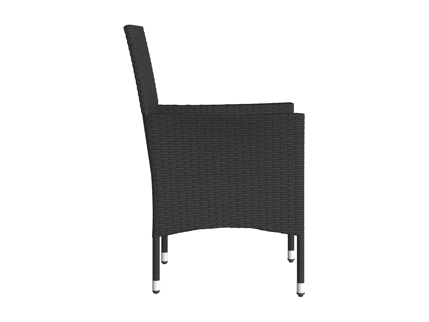Chaises de jardin avec coussins lot de 2 noir résine tressée
