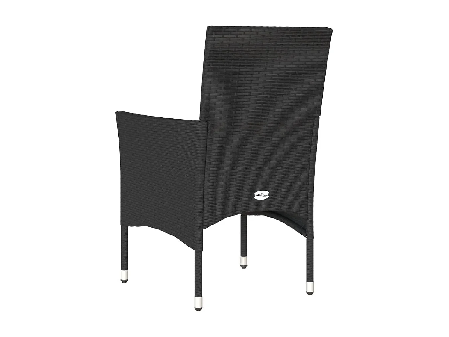 Chaises de jardin avec coussins lot de 2 noir résine tressée