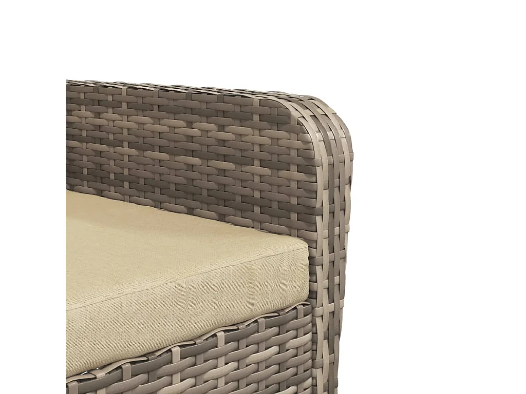 Chaise de jardin avec tabouret marron clair résine tressée