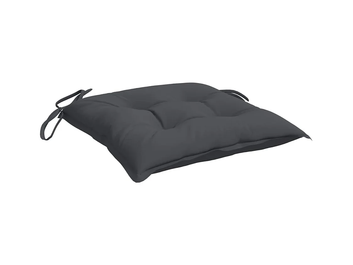 Set di 2 sedie e cuscini da giardino in legno di teak color antracite