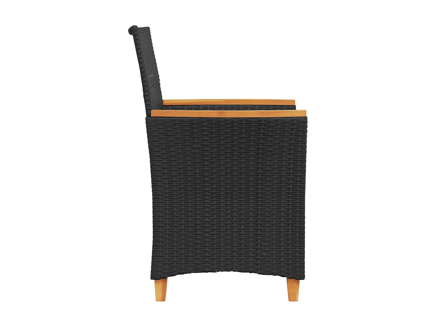 Tuinstoelen kussens set van 2 zwart geweven hars en hout