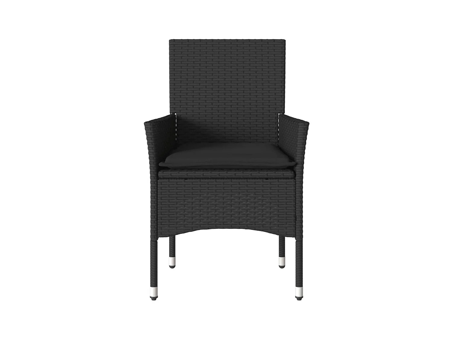 Chaises de jardin avec coussins lot de 2 noir résine tressée