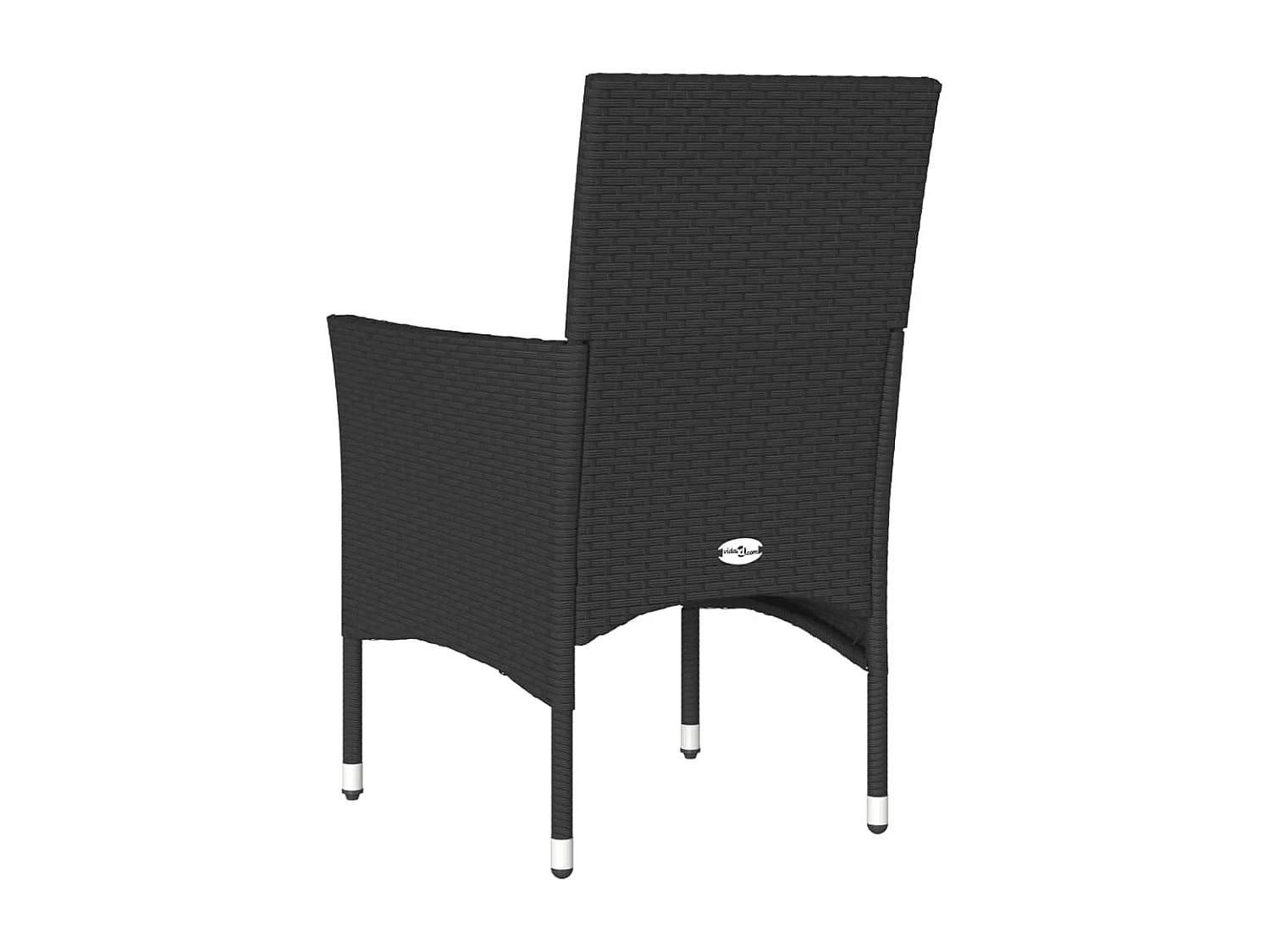 Chaises de jardin avec coussins lot de 2 noir résine tressée