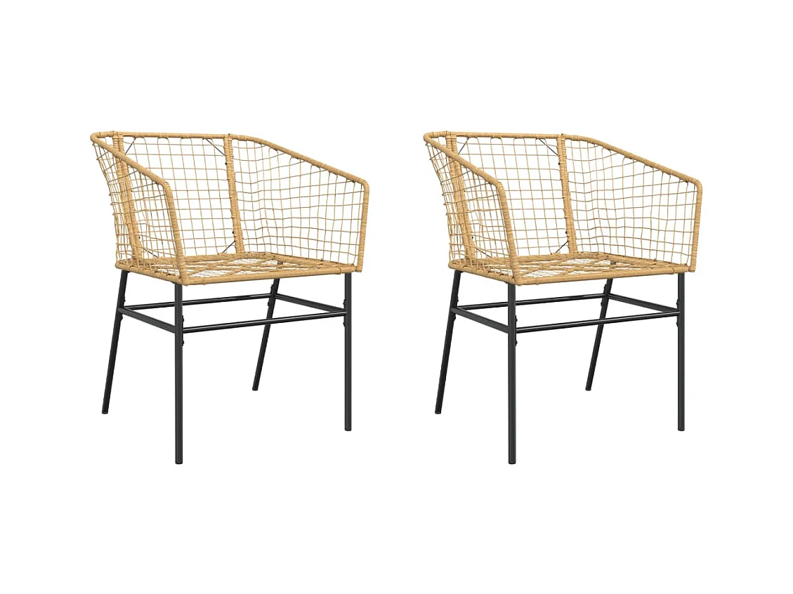Chaises de jardin lot de 2 marron résine tressée