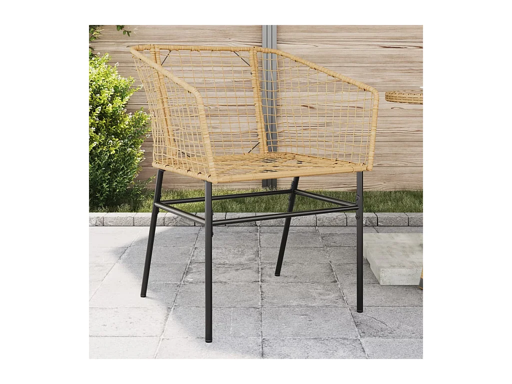 Set van 2 bruine tuinstoelen van gevlochten hars