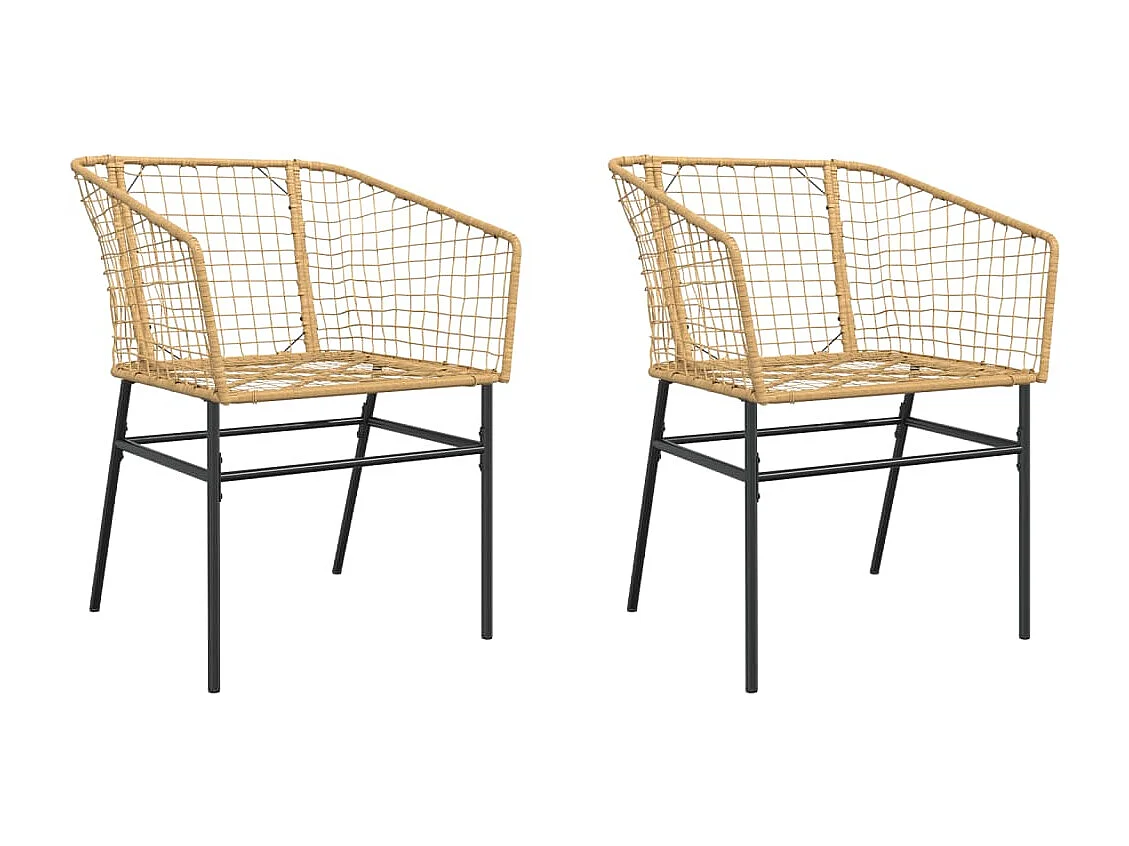 Chaises de jardin lot de 2 marron résine tressée