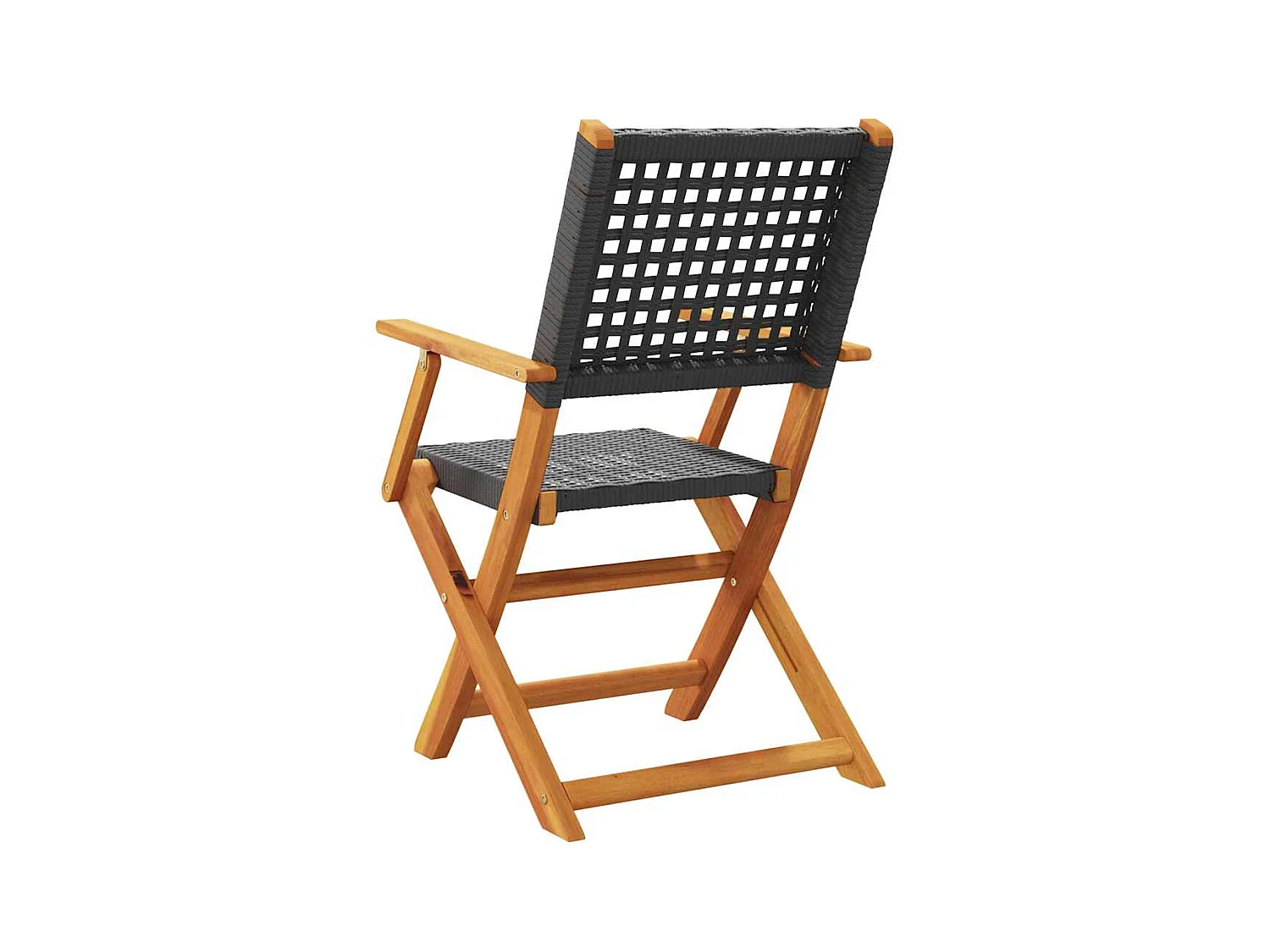 Chaises de jardin pliantes lot de 8 noir poly rotin bois massif