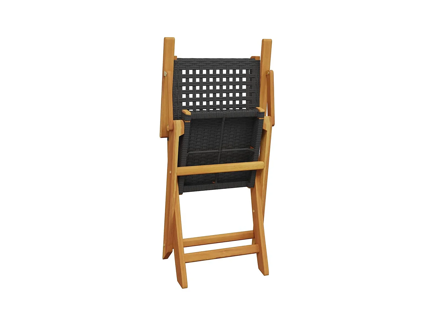 Chaises de jardin pliantes lot de 8 noir poly rotin bois massif