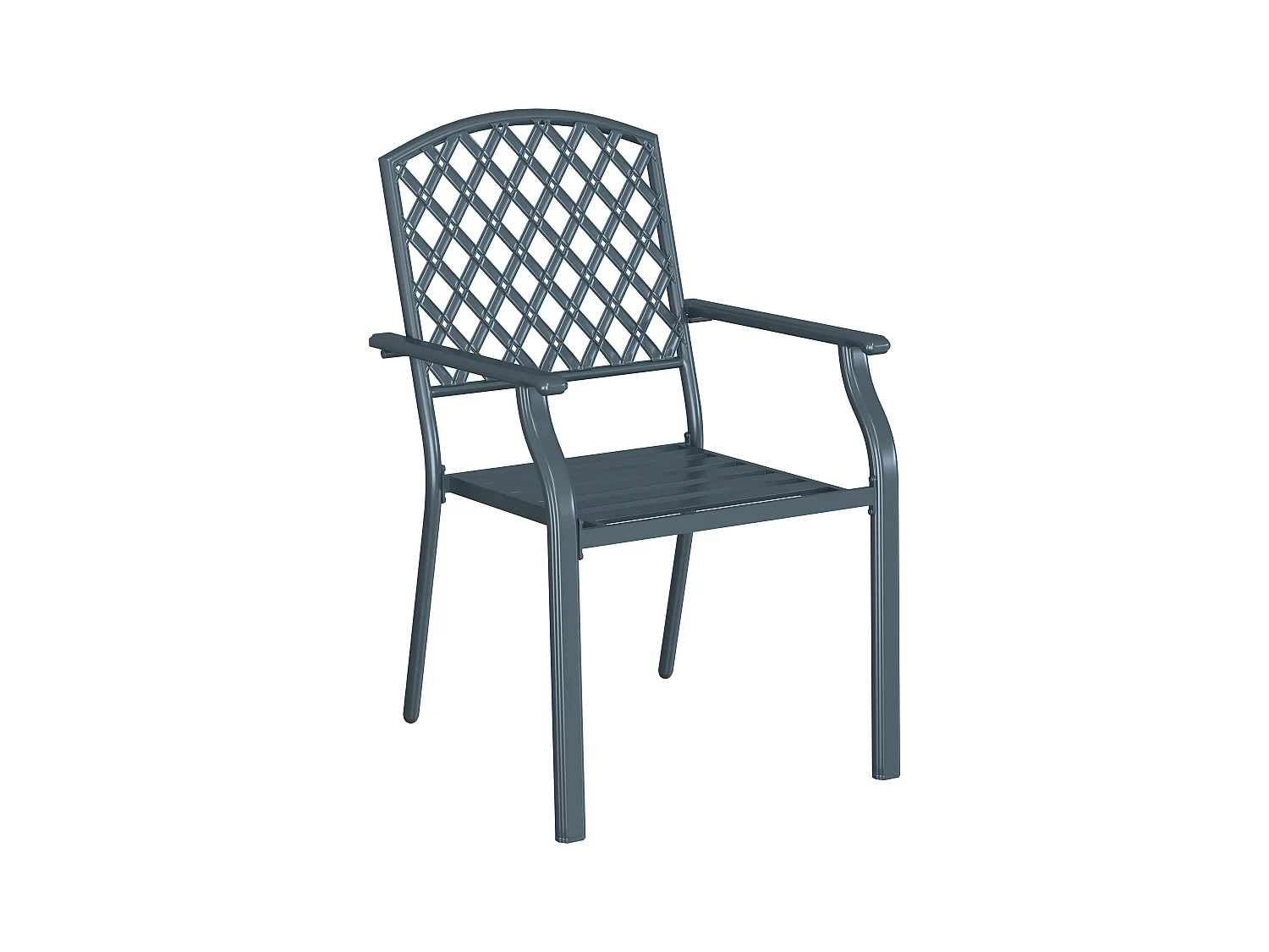 Sillas de jardín apilables de 2 piezas en acero antracita