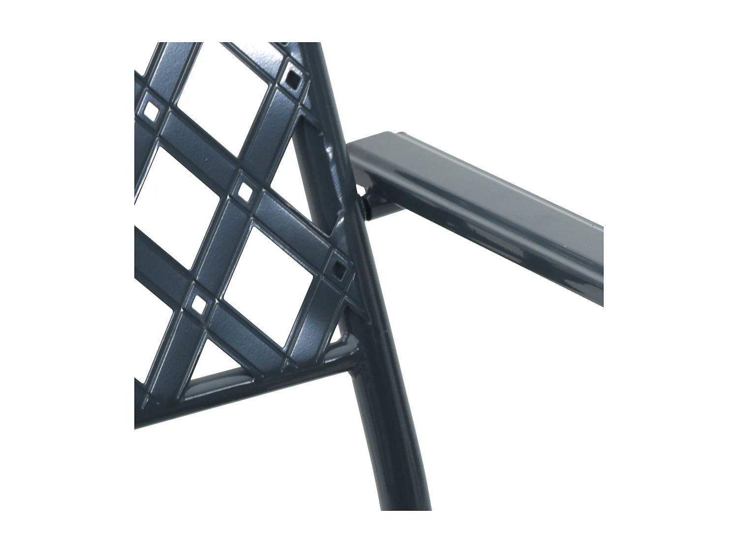 Chaises de jardin 2 pièces empilables en acier anthracite