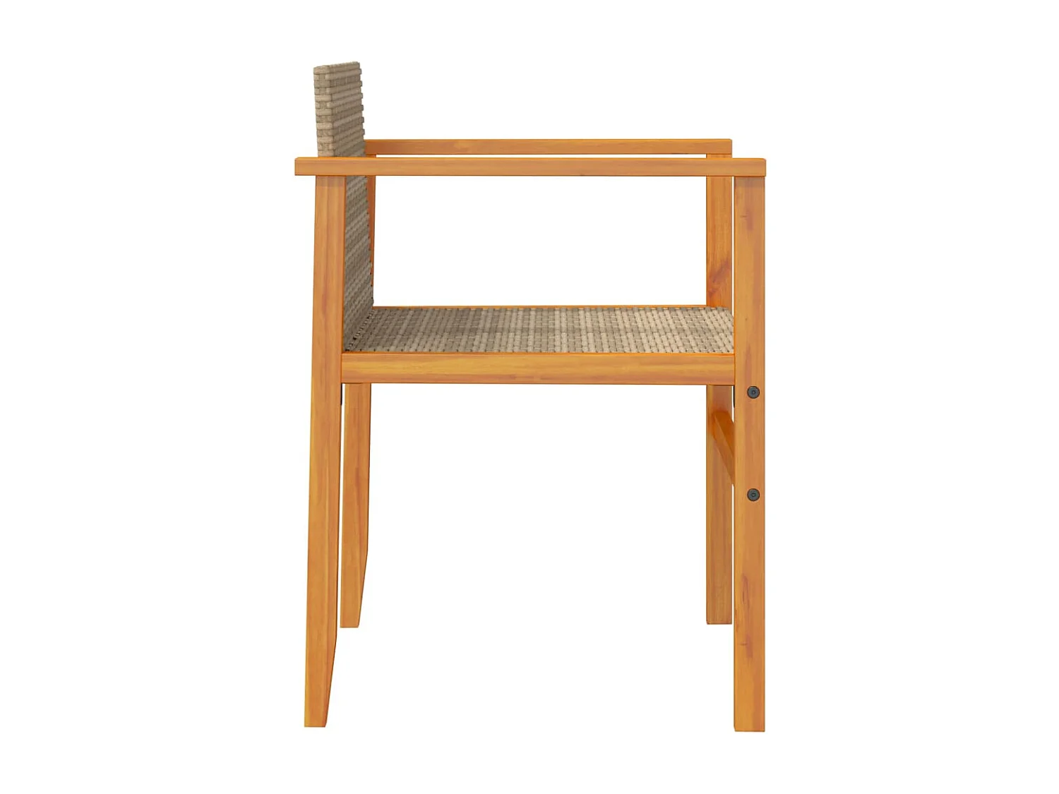 Chaises de jardin coussins lot de 2 beige résine tressée bois