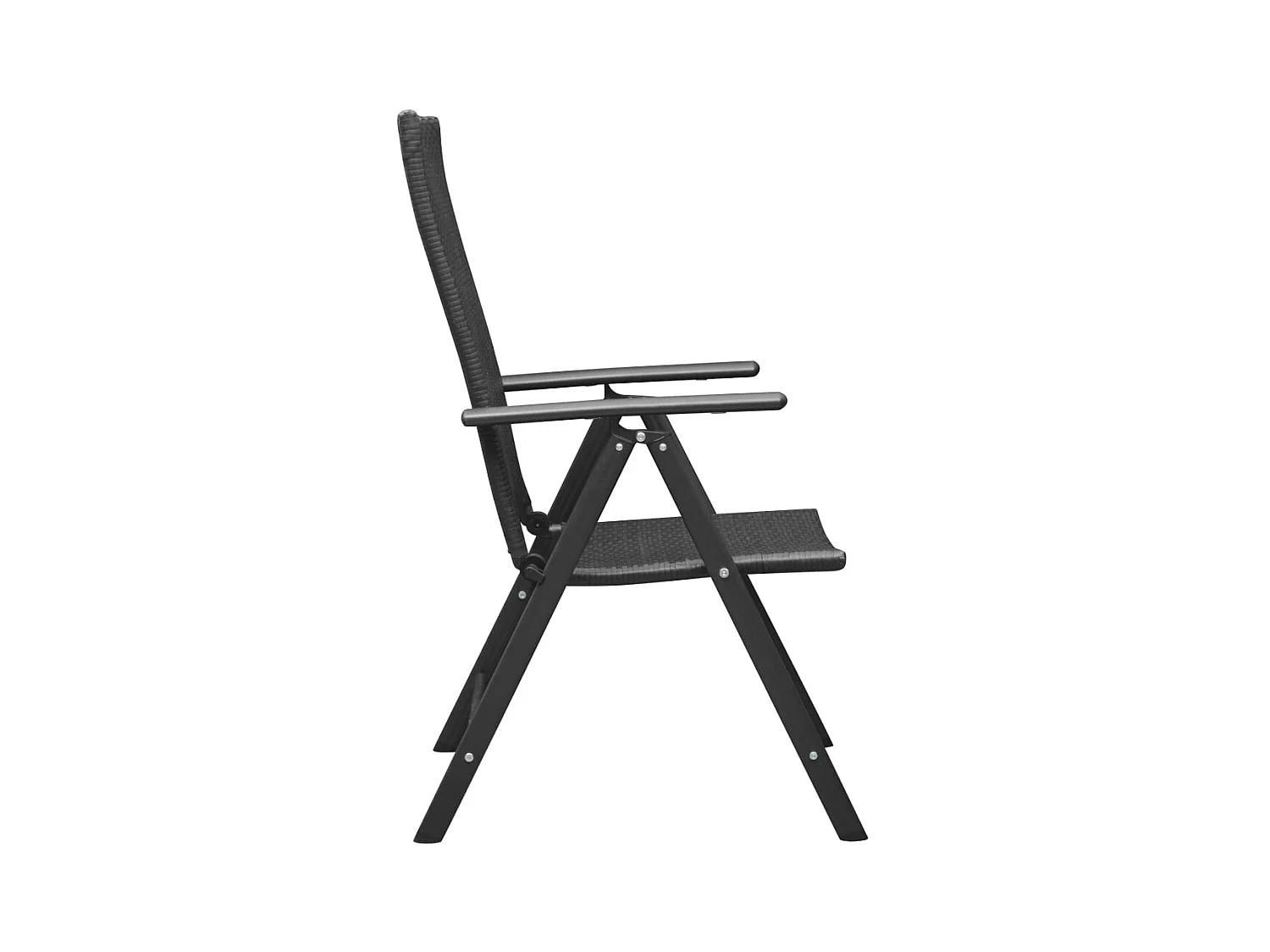 Chaises empilables de jardin lot de 2 Résine tressée Noir