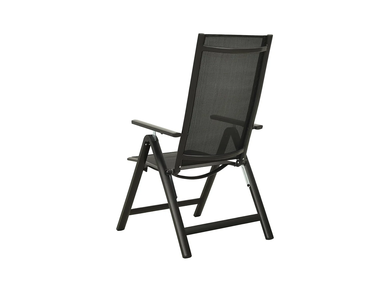 Chaises pliables de jardin lot de 2 Textilène et aluminium Noir